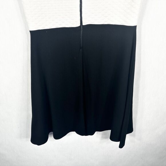 ASOS Size 8 Dress Mini Black White Color Block Sleeveless A Line Back Zip 1208 - Picture 7 of 10